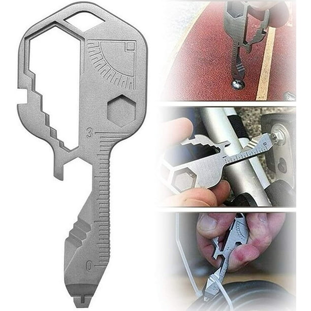 NEW Multifunctional Tool 24 in 1 Key Shaped Pocket Tool Stainless Steel Keychain